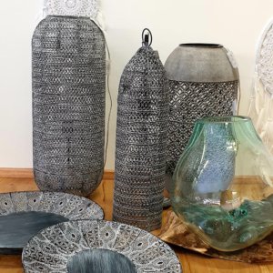 Kovový lustr 65 cm, Kovová lampa 59 cm