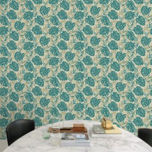 Listy, monstera, orchidej, CE3109, Aurora 2022, Grandeco