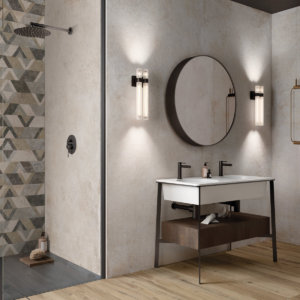 IVORY 120X270 + DECOR MIX 60X120 + NORDIK WOOD GOLD 20X120